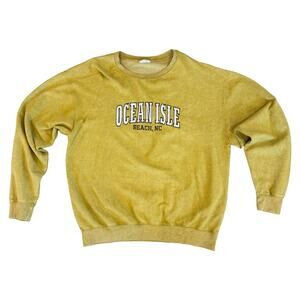 Embroidered Yellow Ocean Isle Beach Crew-Neck Sweatshirt